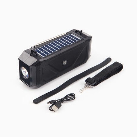 Battery Light, 5W, 1200 Mam, IPX5, Bluetooth, AUX, USB, Radio, Solch. Bat, black-4