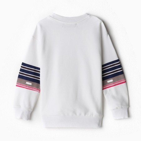 Sweatshirt for girls, white color, height 122-128 cm-10