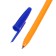Set of ballpoint pens 4 pieces, rod 0.7 mm, blue, orange case with a blue cap