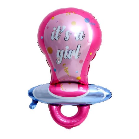 Foil ball 38 "" Nipple-dummy for a girl ", pink color