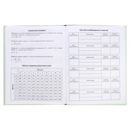 Diary Solid Cover 1-11 grade 48 sheets, "Compass", Cardboard 7BC cover, matte lamination, selective UV-lak, cheat sheet-14