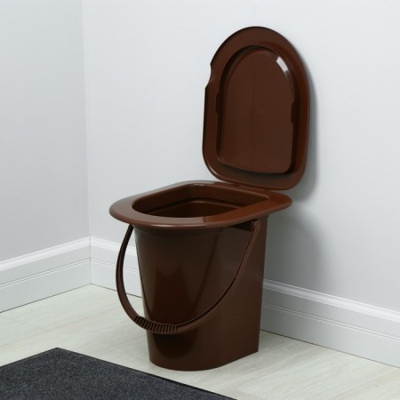 Bucket-loop, h = 39 cm, 17 l, removable chair, brown