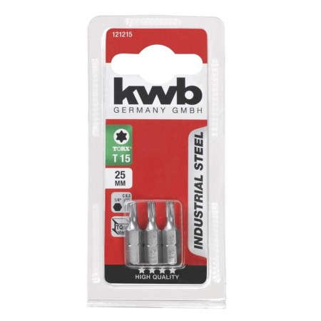 Bit KWB Industry, Torx15, steel TQ60, 25 mm, 3 pcs-1