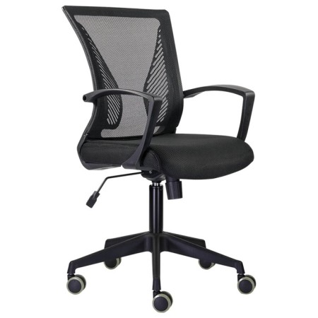 Armchair for operator Brabix Wings MG-309, black plastic, grid, black E-11