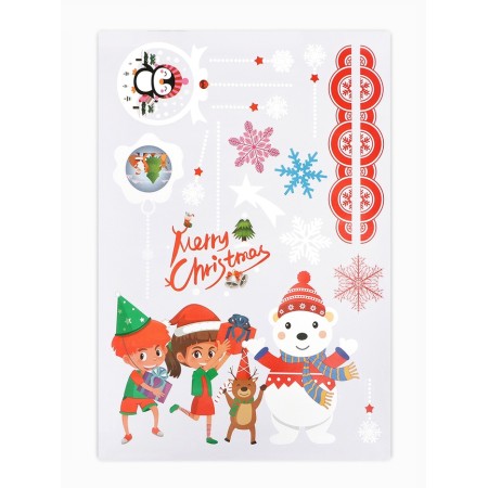 Stickers on the windows "New Year" balls, Christmas tree, 2 pieces, 35 x 50 cm-2