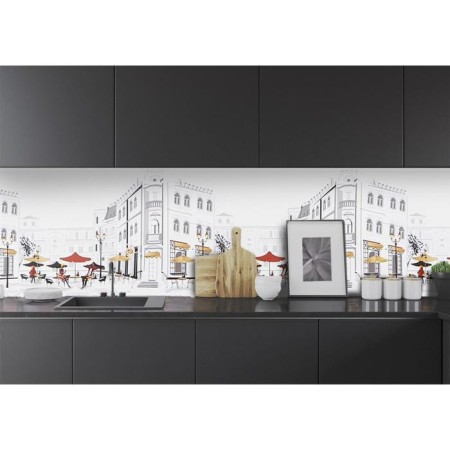 Kitchen apron PVC "Street Cafe" 3000x600mm-1