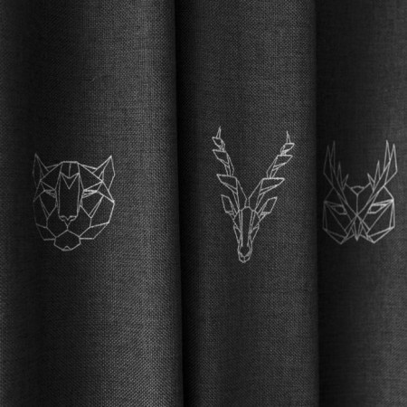 Set of curtains "Luka", size 2x145x270 cm, color wet asphalt-1