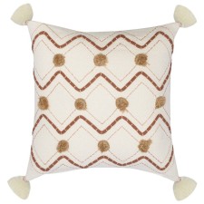 Decorative pillow with brushes and embroidery Geometry Ethnic, size 45x45 cm