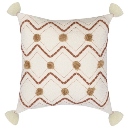 Decorative pillow with brushes and embroidery Geometry Ethnic, size 45x45 cm