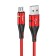 Hoco U93 cable, USB - Microusb, 2.4 a, 1.2 m, indicator, red