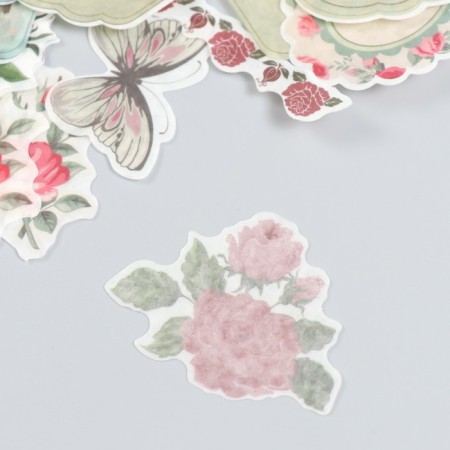 Stickers for scrapbooking roses from Washi-paper, 64 pieces, 32 design-2