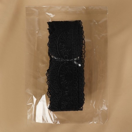Lace on a grid, 50 mm × 11 ± 1 m, black color-2