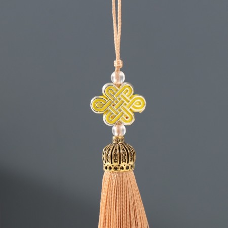 Suspension textiles, plastic "Knot of happiness and infinity" Kapuchino 0.7x1x9.5 cm-1