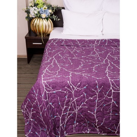 Verba bedspread, size 180x215 cm, lilac color-1