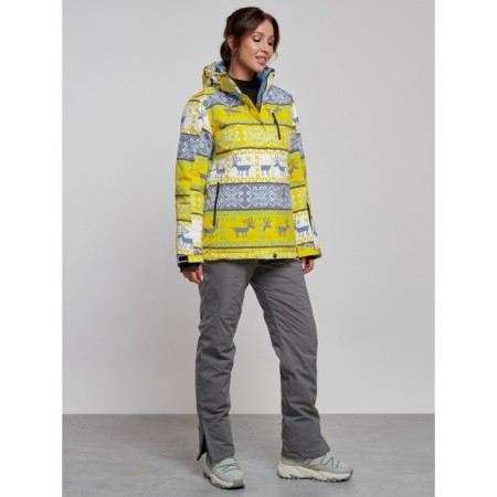 Ski costume female winter, size 48, yellow color-2