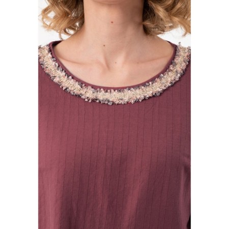 Female blouse, size 42, burgundy color-3