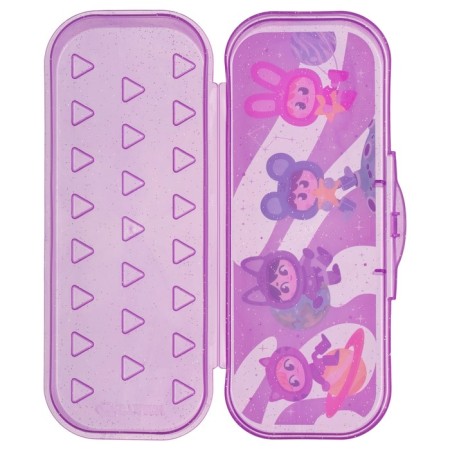 Penal Plastic case 90 x 215 x 43 mm, Istanm "Asterles" Tinted violet with sparkles-3