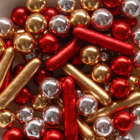 Sprinking confectionery: gold, red, silver, 25 g.-7