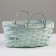 Wicker basket, d26 x 13 x 11 cm, green, bamboo