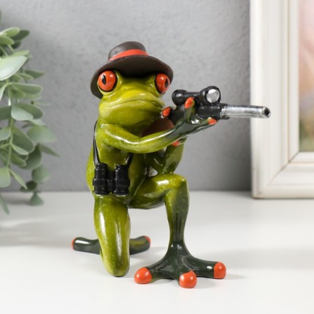 Souvenir Polystone Lac "Frog - Hunter" 13x16.5x5.5 cm