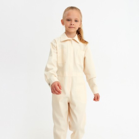 Комбинезон для девочки MINAKU: Casual collection KIDS цвет бежевый, рост 140-4