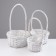 Set of baskets "Black", White, 3 pcs, 28 × 14/45 cm, 24 × 13/41 cm, 19 × 11/37 cm, willow