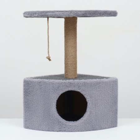 Animal house corner, jute, 35 x 35 x 64 cm, gray-1