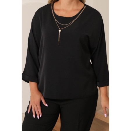 Female blouse, size 48, black color-8