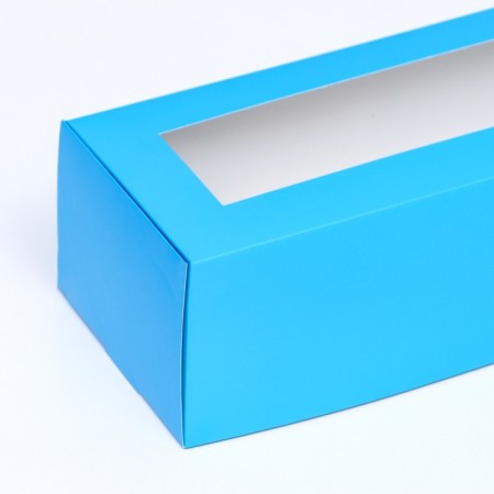 Folding box with a window for a roll, blue, 26 x 10 x 8 cm-2