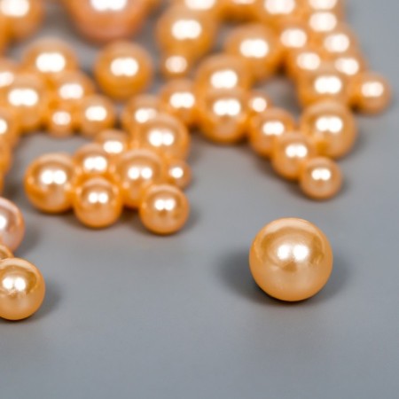 Decor for creativity plastic "Balls. Light apricot" d = 1.5-8 mm, set 10 grams-1