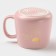 Ceramic mug with a spoon "Mrs.", 380 ml, pink color