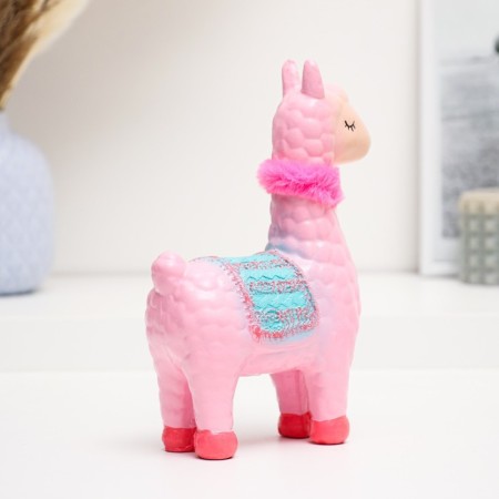 Piggy bank "Lama with a saddle saddle" Pink, 14x7x21cm-2