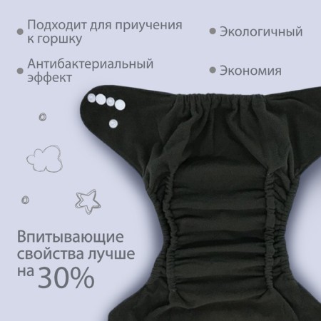 Panties-scammer, reusable, carbon-bamboo fabric, orange color, from 0-36 months.-1