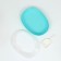 Cat toilet rounded with a side and a scoop 38 x 28 x 15 cm, blue