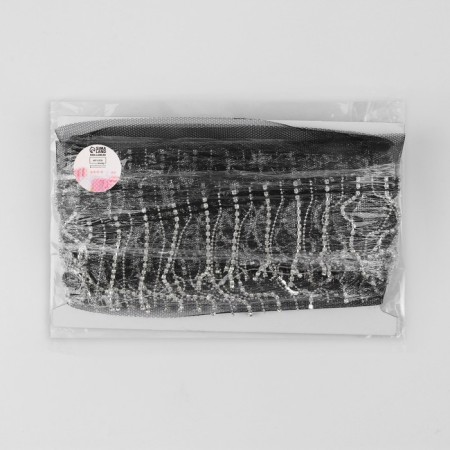 Decorative braid “fringe”, metallized, 6 cm, 4.5 ± 0.5 m, black/silver color-2