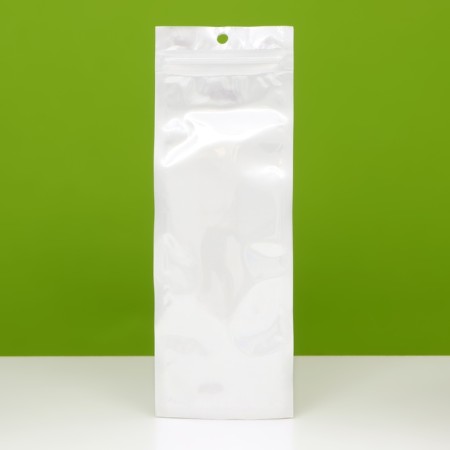 Zip-Lock PP, white, with a continuous window, flat, euros, 7 x 20 cm-2