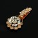 Decorative fastener, 9.4 × 4.5 cm, gold color
