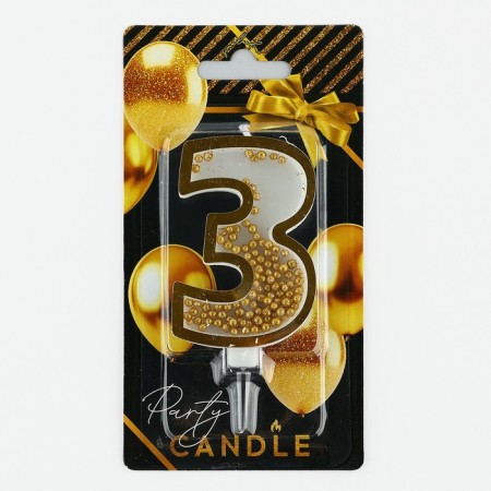A candle for a cake, a figure with a shaker "3", 9.6 x 4.7 cm.-4
