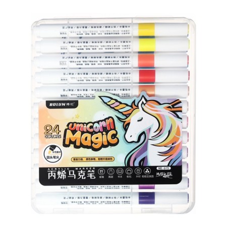 Acrylic markers set 24 colors, a round tip, for any surface-7