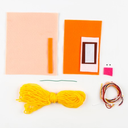 A set of toy from felt "girl - fox" growth - 15 cm-4