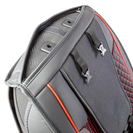 Frame caps for the front seats Car Performance, 2 pcs, eco-leather, black and red-2