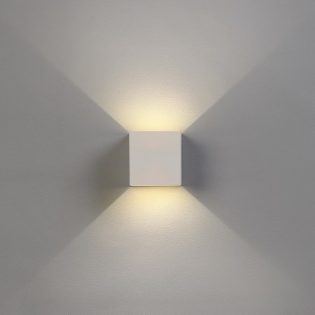 Facade lamp "Cube", FSD-062, 6 W, 4000K, Regulation. Ray, IP65, 220 V, plastic, white 1008423