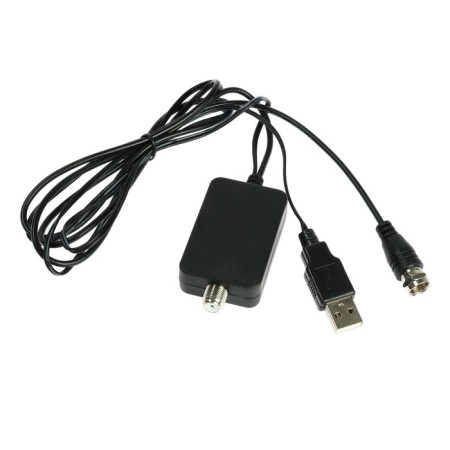 Antenna, indoor, active, with an amplifier, 5 V, 25 DBI, DVB-T2, digital, adhesive, black-2