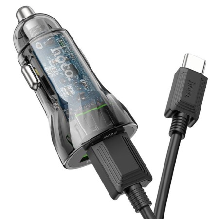 Hoco Z47, 2USB, 3 A, black car charger-2