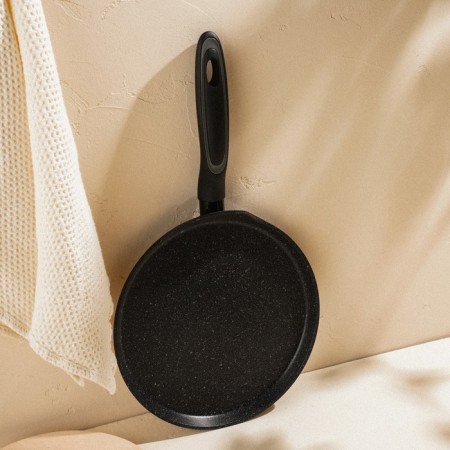 Pancake pan aluminum with anti -stick coating SL Home, D = 24 cm, h = 1.6 cm, induction, black color-3