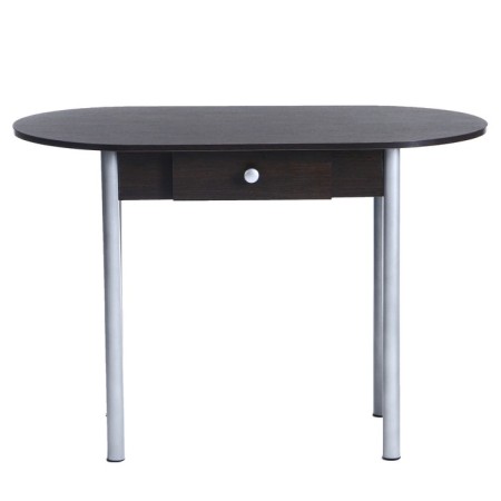 Oval table with an economy drawer 1100x600x750 Metalik gray/wenge-2