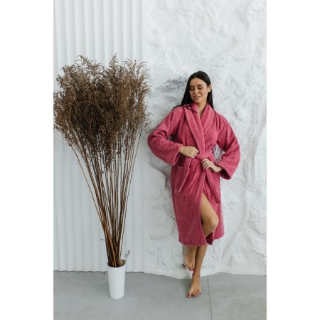 Frequency bathrobe, size 48, raspberry color-7