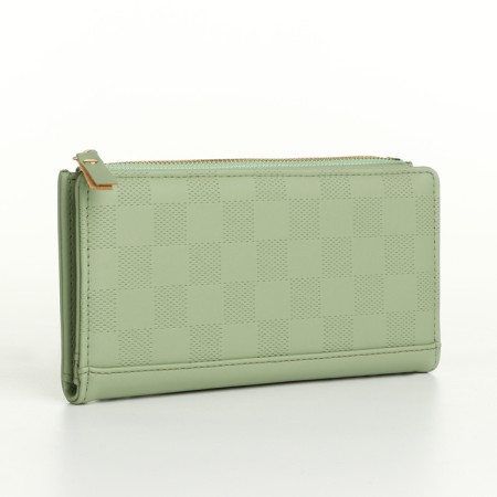 Women's wallet on magnets, green color