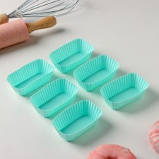 A set of baking shapes “Rib. Director”, silicone, 6 pcs, 8 × 4.5 × 2.5 cm, mint color