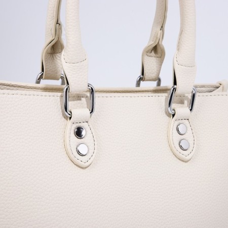Bag Female Tout with zipper, white color-4
